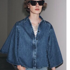 ZARA ZW COLLECTION DENIM KIMONO SHIRT
